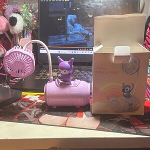 Purple Portable Small Fan with Kuromi